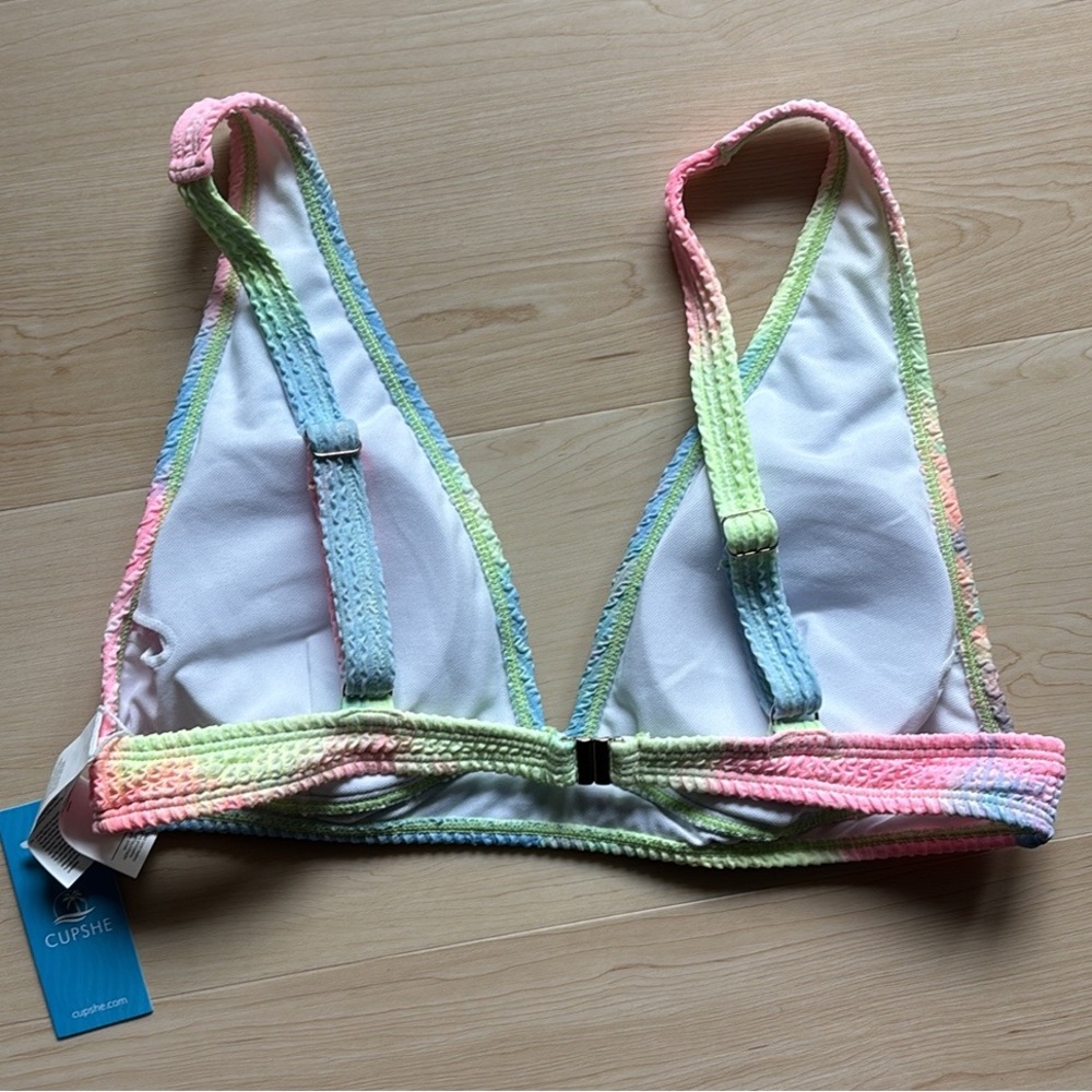 Cupshe Colorful Tie-Dye Plunge Top Bikini Set - Picture 8 of 11